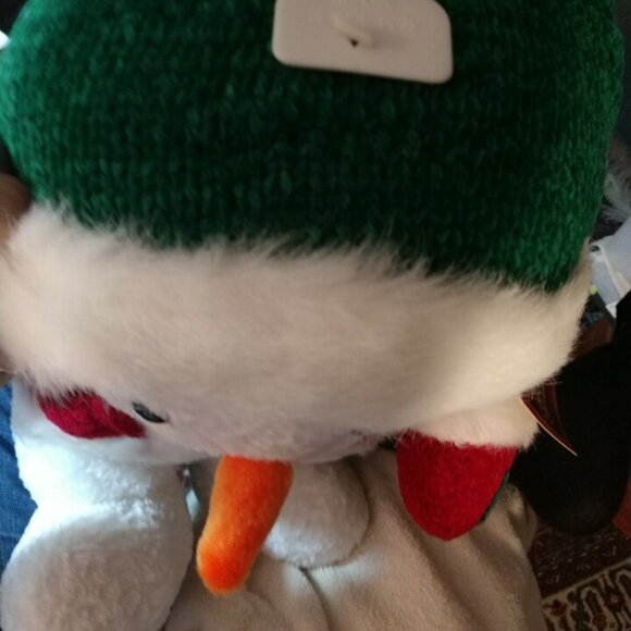 Vtg. Rare CommonWealth Kmart Co White Snowman Fur Green Hat Red Vest 199… - Picture 11 of 16